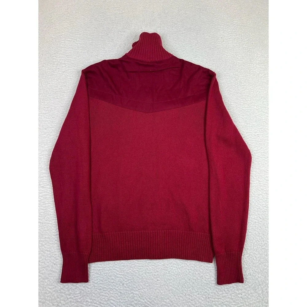Guess Sweater Mens Large Cranberry‎ Red Button Mock Neck Utility X04R0000000